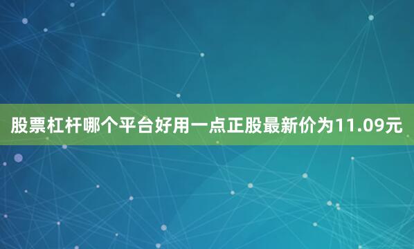 股票杠杆哪个平台好用一点正股最新价为11.09元